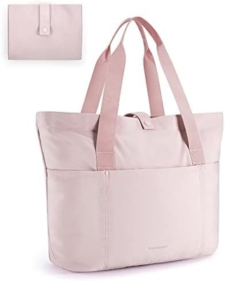 Tas Tote Bag BagSMART untuk Wanita, Tas Tote Lipat Dengan Zipper Tas Bahu Besar Top Handle Tas untuk Perjalanan, Pekerjaan