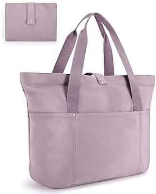Tas Tote Bag BagSMART untuk Wanita, Tas Tote Lipat Dengan Zipper Tas Bahu Besar Top Handle Tas untuk Perjalanan, Pekerjaan