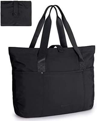 Tas Tote Bag BagSMART untuk Wanita, Tas Tote Lipat Dengan Zipper Tas Bahu Besar Top Handle Tas untuk Perjalanan, Pekerjaan