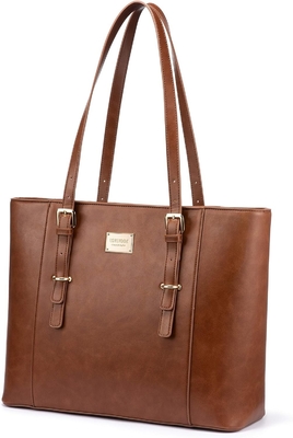 Tas Laptop Lovevook untuk Wanita, Tas Komputer Kulit Terstruktur, Tas Kerja Profesional, Pilihan Guru / Pengacara,