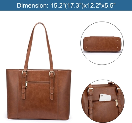 Tas Laptop Lovevook untuk Wanita, Tas Komputer Kulit Terstruktur, Tas Kerja Profesional, Pilihan Guru / Pengacara,