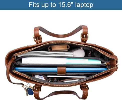 Tas Laptop Lovevook untuk Wanita, Tas Komputer Kulit Terstruktur, Tas Kerja Profesional, Pilihan Guru / Pengacara,
