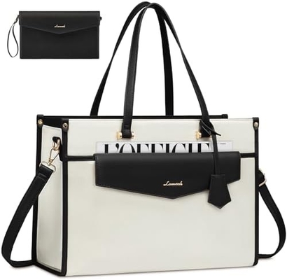Lovevook Tas Laptop untuk Wanita, 15.6 inci Laptop Tote Bag 2-in-1 Tas Kerja Profesional Kantong Bisnis dengan Kopling