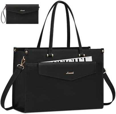 Lovevook Tas Laptop untuk Wanita, 15.6 inci Laptop Tote Bag 2-in-1 Tas Kerja Profesional Kantong Bisnis dengan Kopling