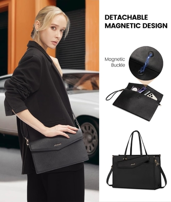 Lovevook Tas Laptop untuk Wanita, 15.6 inci Laptop Tote Bag 2-in-1 Tas Kerja Profesional Kantong Bisnis dengan Kopling
