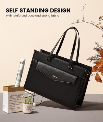 Lovevook Tas Laptop untuk Wanita, 15.6 inci Laptop Tote Bag 2-in-1 Tas Kerja Profesional Kantong Bisnis dengan Kopling