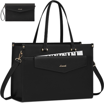 Lovevook Tas Laptop untuk Wanita, 15.6 inci Laptop Tote Bag 2-in-1 Tas Kerja Profesional Kantong Bisnis dengan Kopling