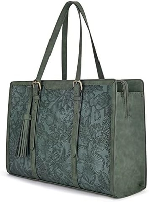 FOR WOMEN 15.6 INCH TOTE BAGS PU kulit dompet komputer untuk kantor bisnis dengan kompartemen 3 lapisan