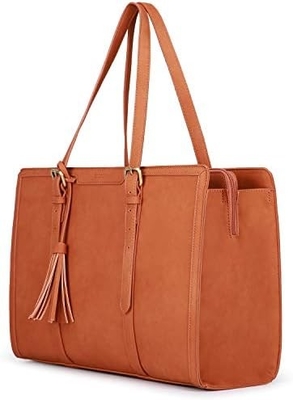 FOR WOMEN 15.6 INCH TOTE BAGS PU kulit dompet komputer untuk kantor bisnis dengan kompartemen 3 lapisan