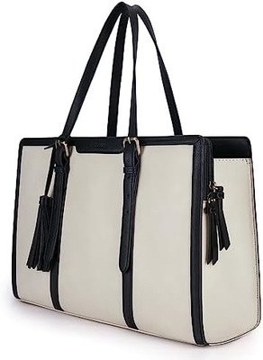 FOR WOMEN 15.6 INCH TOTE BAGS PU kulit dompet komputer untuk kantor bisnis dengan kompartemen 3 lapisan