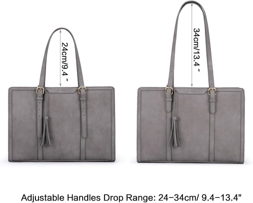 FOR WOMEN 15.6 INCH TOTE BAGS PU kulit dompet komputer untuk kantor bisnis dengan kompartemen 3 lapisan