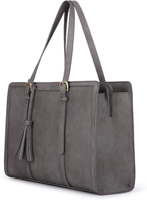FOR WOMEN 15.6 INCH TOTE BAGS PU kulit dompet komputer untuk kantor bisnis dengan kompartemen 3 lapisan