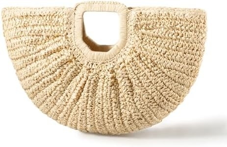 YYW tas tangan TOTE bag untuk wanita, kain tenunan tangan besar HOBO tas untuk wanita bundar pegangan cincin TOTO musim panas tas pantai pantai