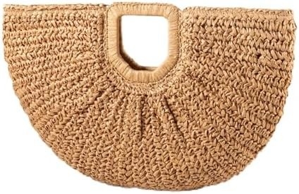 YYW tas tangan TOTE bag untuk wanita, kain tenunan tangan besar HOBO tas untuk wanita bundar pegangan cincin TOTO musim panas tas pantai pantai