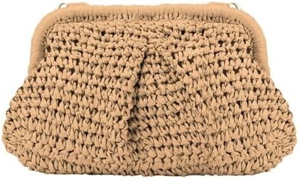 Pantai Chick Wanita Raffiah Straw Dumpling Clutch gaya liburan musim panas crossbody tas Rattan tas