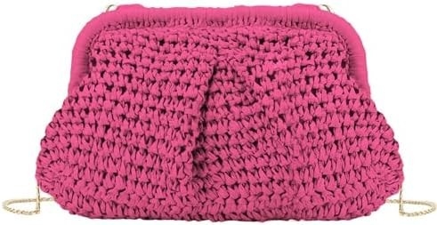 Pantai Chick Wanita Raffiah Straw Dumpling Clutch gaya liburan musim panas crossbody tas Rattan tas