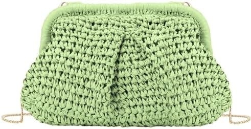 Pantai Chick Wanita Raffiah Straw Dumpling Clutch gaya liburan musim panas crossbody tas Rattan tas