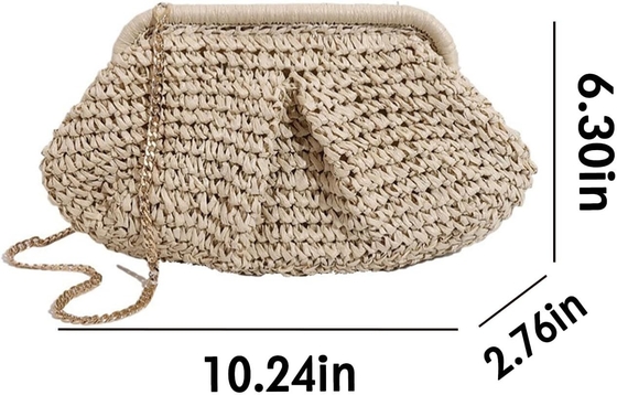 Pantai Chick Wanita Raffiah Straw Dumpling Clutch gaya liburan musim panas crossbody tas Rattan tas