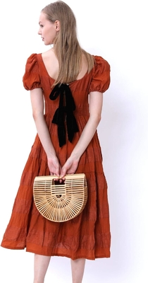 MIUCO WOMEN'S BAMBOO HANDBAG handmade besar TOTE tas jerami tas pantai tas pantai tas