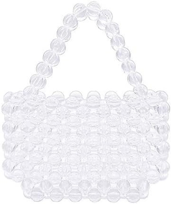 Miuco Wanita Tas Manik-manik Tas Handmade Acrylic Transparan
