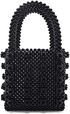 MIUCO Wanita tas tangan manik-manik dirajut tangan Kristal mutiara tas Tote