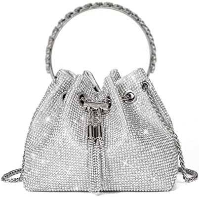Bling Crystal Rhinestone Purse untuk Wanita Sparkly Clutch Handbag Crossbody Bag untuk Malam Wedding Party Prom