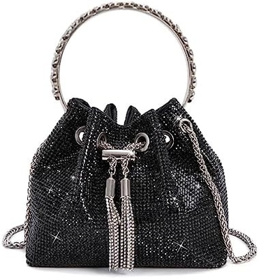 Bling Crystal Rhinestone Purse untuk Wanita Sparkly Clutch Handbag Crossbody Bag untuk Malam Wedding Party Prom
