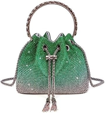 Bling Crystal Rhinestone Purse untuk Wanita Sparkly Clutch Handbag Crossbody Bag untuk Malam Wedding Party Prom