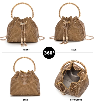 Bling Crystal Rhinestone Purse untuk Wanita Sparkly Clutch Handbag Crossbody Bag untuk Malam Wedding Party Prom