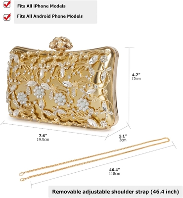 Tas Malam Clutch Tas untuk Wanita Rhinestones Tas Sparkling Party Bahu Tas Pernikahan Tas dengan Rantai