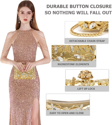 Tas Malam Clutch Tas untuk Wanita Rhinestones Tas Sparkling Party Bahu Tas Pernikahan Tas dengan Rantai