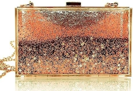 JeVenis Magical transparan Sequins Klutch Tas Tas Malam Tas Untuk pesta Prom Pengantin
