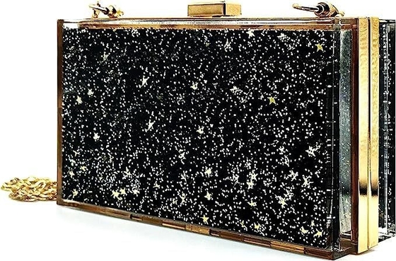 JeVenis Magical transparan Sequins Klutch Tas Tas Malam Tas Untuk pesta Prom Pengantin