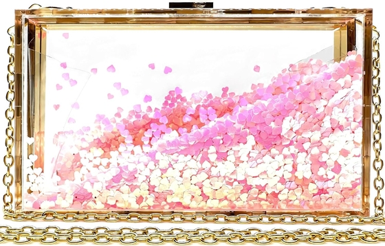 JeVenis Magical transparan Sequins Klutch Tas Tas Malam Tas Untuk pesta Prom Pengantin