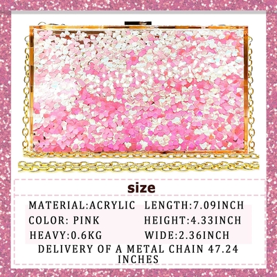 JeVenis Magical transparan Sequins Klutch Tas Tas Malam Tas Untuk pesta Prom Pengantin