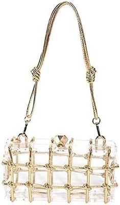 Tas Akrilik Bening Rhinestone Akrilik Kopling Kristal Tas Malam untuk Wanita Glitter Tas untuk pesta pernikahan