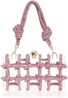 Tas Akrilik Bening Rhinestone Akrilik Kopling Kristal Tas Malam untuk Wanita Glitter Tas untuk pesta pernikahan