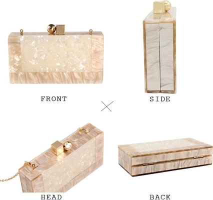 Wanita Acrylic Evening Clutch Tas Glitter Marmer Tas Tas untuk Pernikahan Cocktail Party Prom