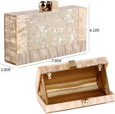 Wanita Acrylic Evening Clutch Tas Glitter Marmer Tas Tas untuk Pernikahan Cocktail Party Prom