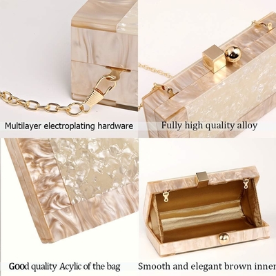 Wanita Acrylic Evening Clutch Tas Glitter Marmer Tas Tas untuk Pernikahan Cocktail Party Prom