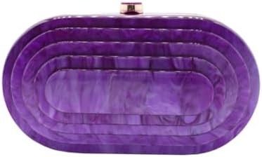 Acrylic Evening Clutch Bag untuk Wanita Shell Bentuk Bahu Crossbody Bag Glitter Marmer Tas Tas