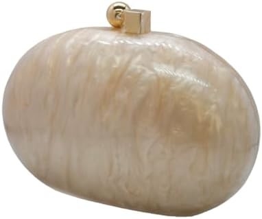 Acrylic Evening Clutch Bag untuk Wanita Shell Bentuk Bahu Crossbody Bag Glitter Marmer Tas Tas