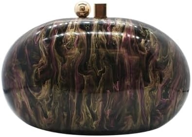 Acrylic Evening Clutch Bag untuk Wanita Shell Bentuk Bahu Crossbody Bag Glitter Marmer Tas Tas