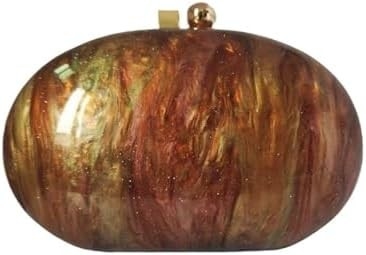 Acrylic Evening Clutch Bag untuk Wanita Shell Bentuk Bahu Crossbody Bag Glitter Marmer Tas Tas
