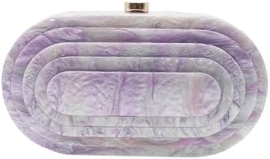 Acrylic Evening Clutch Bag untuk Wanita Shell Bentuk Bahu Crossbody Bag Glitter Marmer Tas Tas