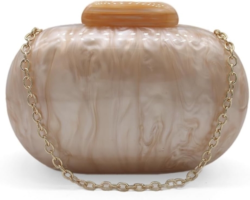 Acrylic Evening Clutch Bag untuk Wanita Shell Bentuk Bahu Crossbody Bag Glitter Marmer Tas Tas