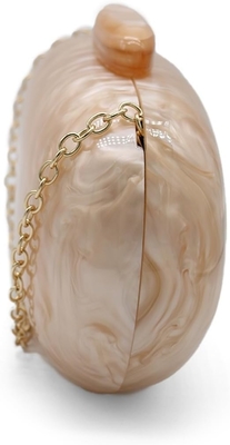 Acrylic Evening Clutch Bag untuk Wanita Shell Bentuk Bahu Crossbody Bag Glitter Marmer Tas Tas