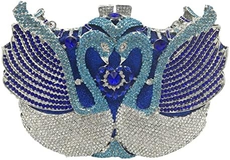 BOUTIQUE DE FGG WOMEN SWAN CLUTCH Kristal Tas Malam Pesta Pernikahan Makan Malam Wanita RINESTONE MINAUDIERE tas