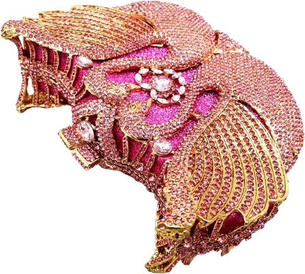 BOUTIQUE DE FGG WOMEN SWAN CLUTCH Kristal Tas Malam Pesta Pernikahan Makan Malam Wanita RINESTONE MINAUDIERE tas