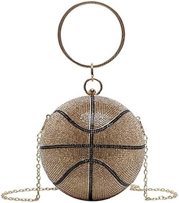 UMREN Wanita Basketbol berbentuk cross body purse rhinestone bola bulat kristal malam tas genggaman tas untuk pernikahan